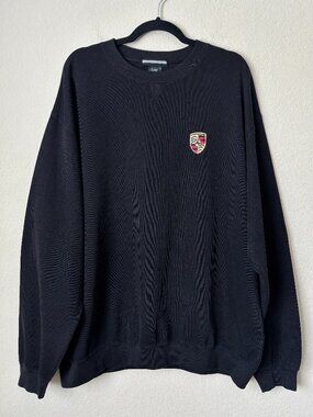 Vintage 90s Porsche Logo Patch Pullover Men's XXL Cotton Shirt Sweatshirt